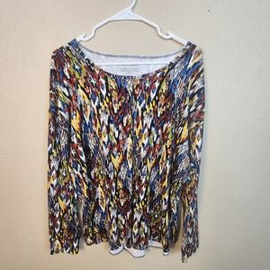Westbound Multicolor Splash Print Stretch Pullover Top XL (5864)